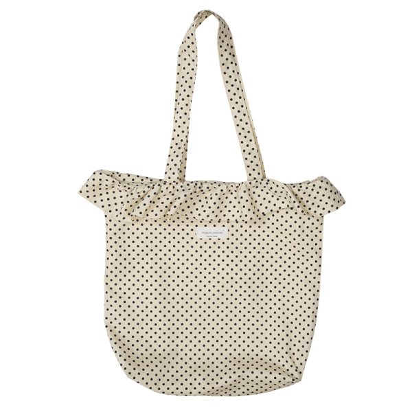 Polka dot canvas tote bag lightweight durable shoulder bag shopping bag