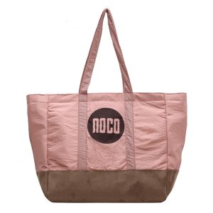 Nylon tote bag fashion shopping bag lady shoulder bag pink handbag