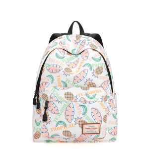 Leaf pattern school bag protable backpack high school bookbags