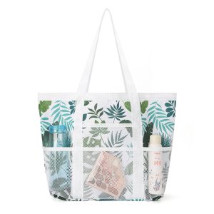 Leaf mesh beach bag largh capacity swin pool bag waterproof  beach tote bag
