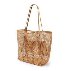 Nylon Mesh beach bag foldable swimming pool bag tavel beach tote bag with mini pocket