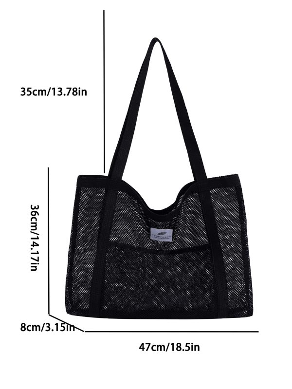 Lager capacity mesh beach bag colorful foldable swimming pool bag travel beach tote bag - 图片 8
