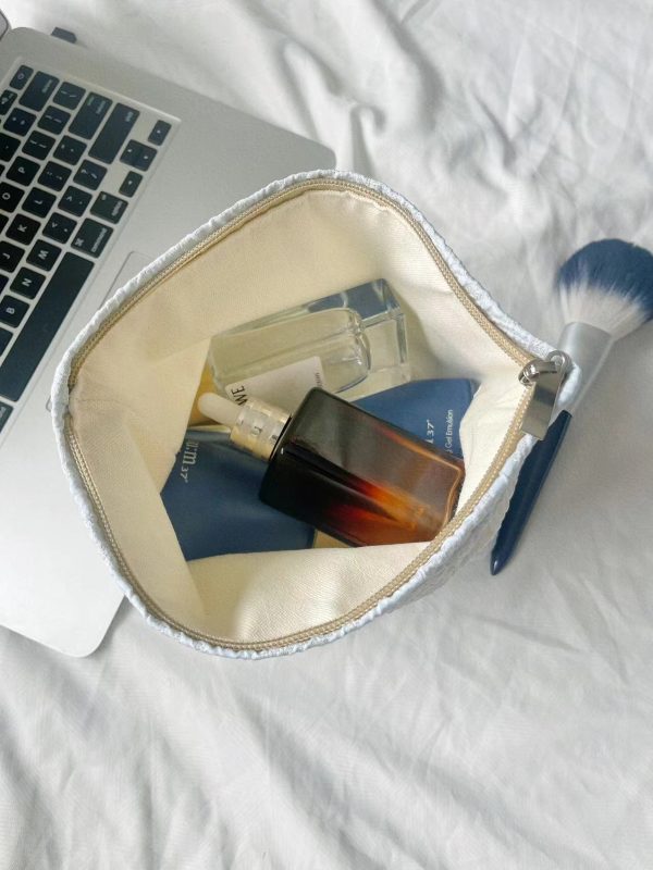 Rose Cosmetic Bag Quilted Cosmetic Bag Large Floral Cosmetic Bag for Women Polyester Makeup Bag Set Flower Travel Toiletry Bag - 图片 5
