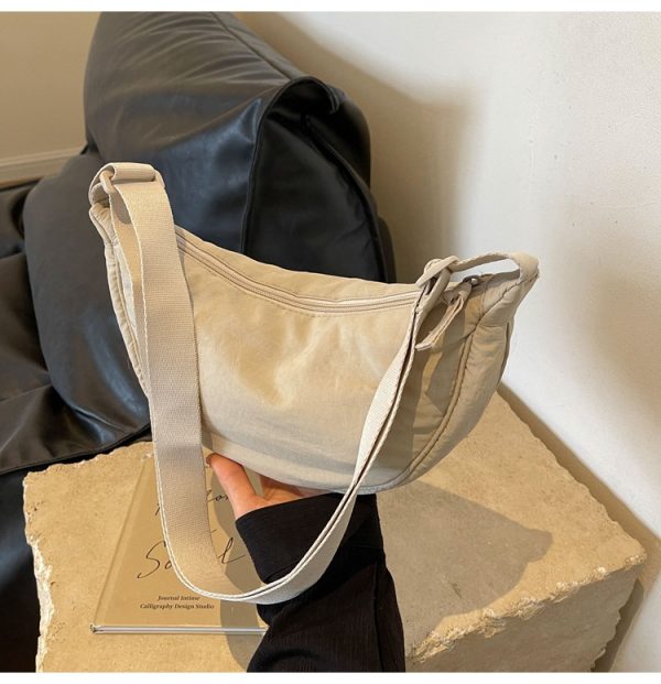 Nylon fabric crossbody bags solid chest bag mini messenger bag - 图片 2