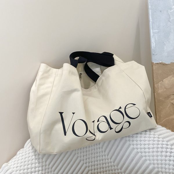 Large capacity tote bag Printing logo shopping bag lady shoulder bag lightweight grocery bag - 图片 5