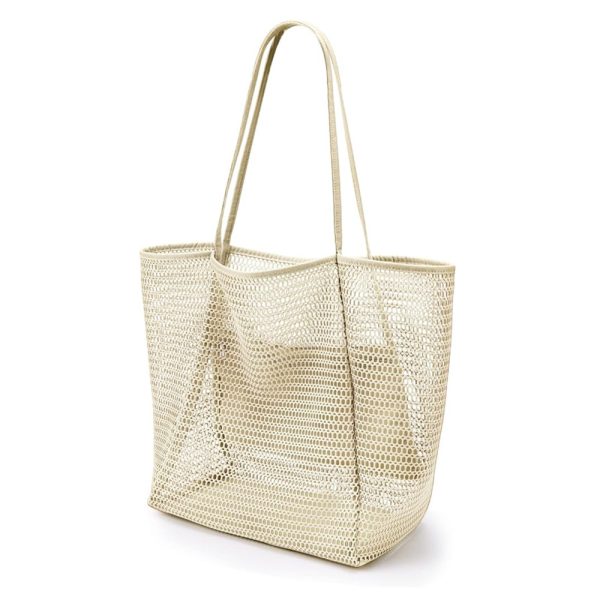 Nylon Mesh beach bag foldable swimming pool bag tavel beach tote bag with mini pocket - 图片 2