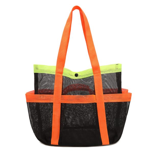 Multi color mesh beach bag foldable swimming pool bag travel beach tote bag - 图片 2