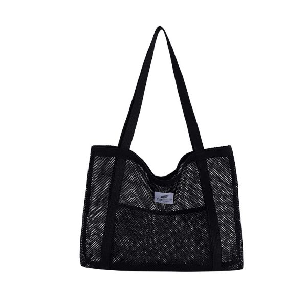 Lager capacity mesh beach bag colorful foldable swimming pool bag travel beach tote bag - 图片 7