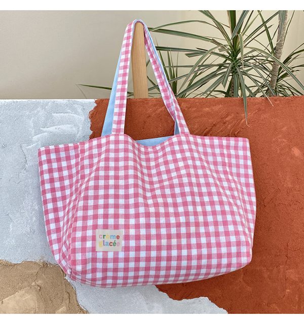 embroidery canvas tote bag summer beach bag cute shopping bag shoulder bag grocery bag - 图片 4