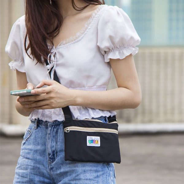 Polyester fabric crossbody bag sling bag mini shoulder waist pouch - 图片 5