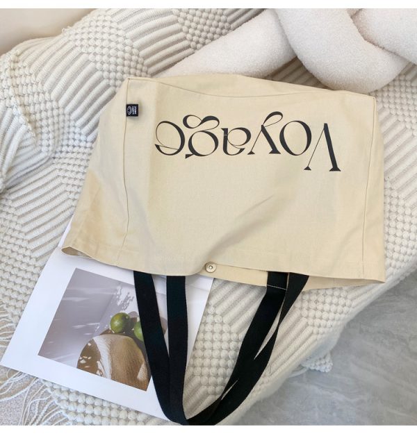 Large capacity tote bag Printing logo shopping bag lady shoulder bag lightweight grocery bag - 图片 8