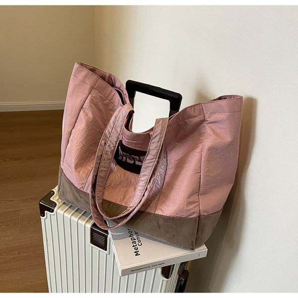 Nylon tote bag fashion shopping bag lady shoulder bag pink handbag - 图片 8