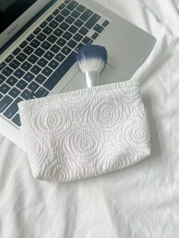Rose Cosmetic Bag Quilted Cosmetic Bag Large Floral Cosmetic Bag for Women Polyester Makeup Bag Set Flower Travel Toiletry Bag - 图片 9