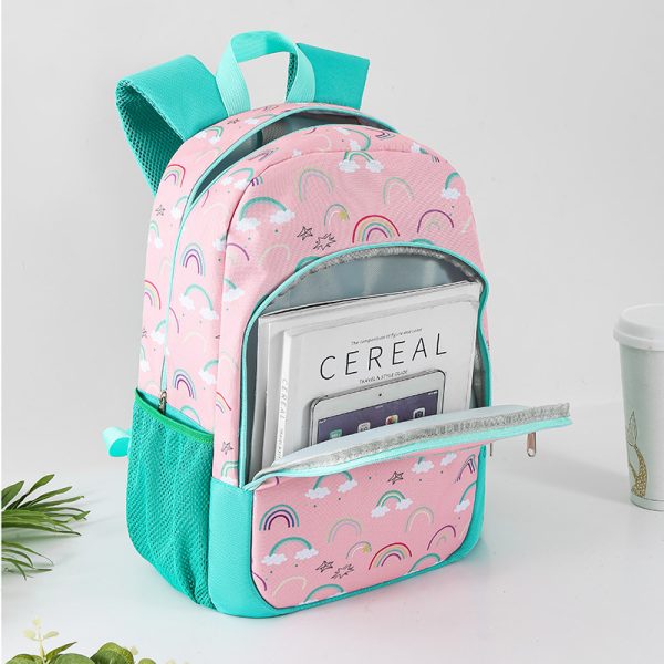 Rianbow school backpack set lunch tote bag pencil bag - 图片 9