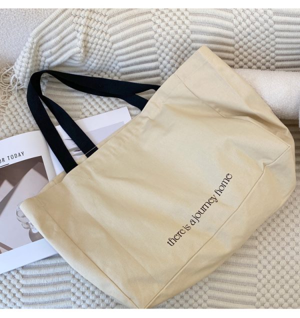 Large capacity tote bag Printing logo shopping bag lady shoulder bag lightweight grocery bag - 图片 10