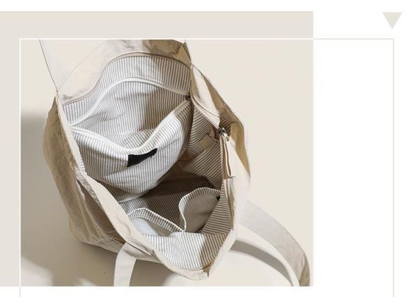 Nylon handbag fashion shopping bag solid  shoulder bag lightweight tote bag - 图片 7