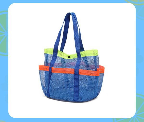 Multi color mesh beach bag foldable swimming pool bag travel beach tote bag - 图片 7