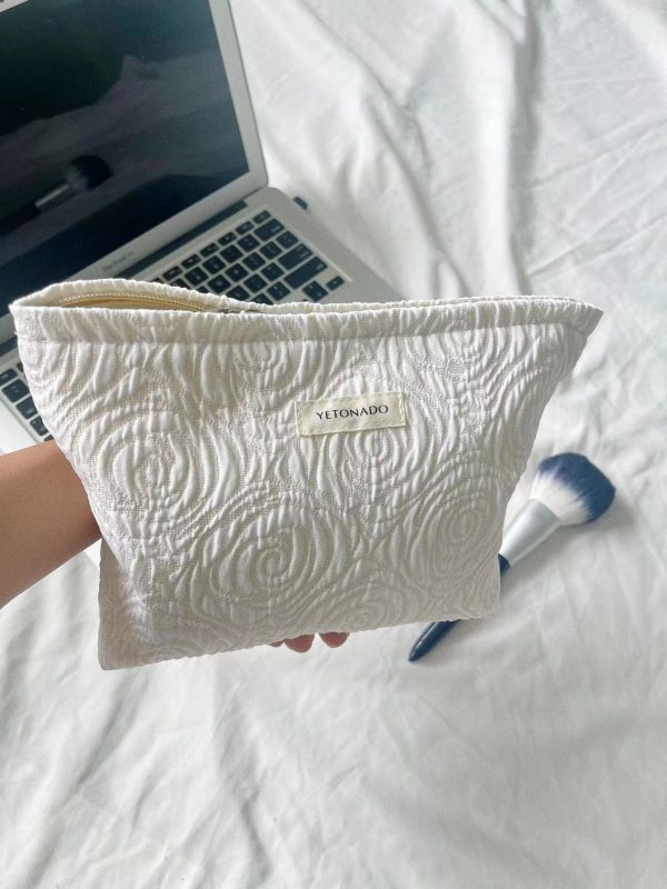 Rose Cosmetic Bag Quilted Cosmetic Bag Large Floral Cosmetic Bag for Women Polyester Makeup Bag Set Flower Travel Toiletry Bag - 图片 12