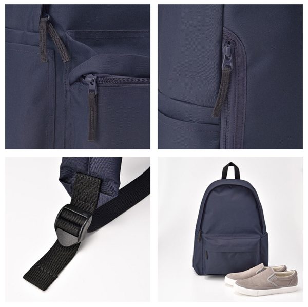 Solid color backpack polyester school bag basics classic travel bag - 图片 9