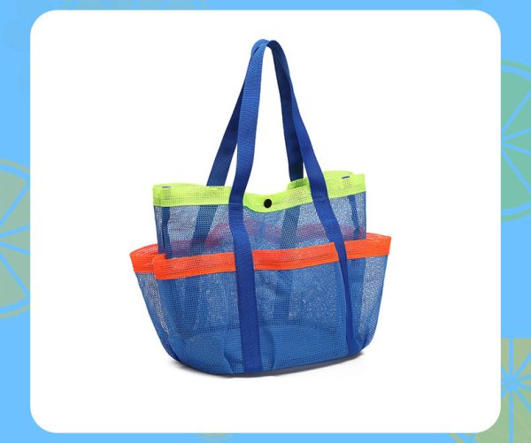 Multi color mesh beach bag foldable swimming pool bag travel beach tote bag - 图片 8