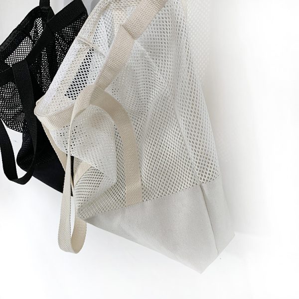 Solid Mesh beach bag lightweight beach tote bag foldable shopping bag - 图片 8