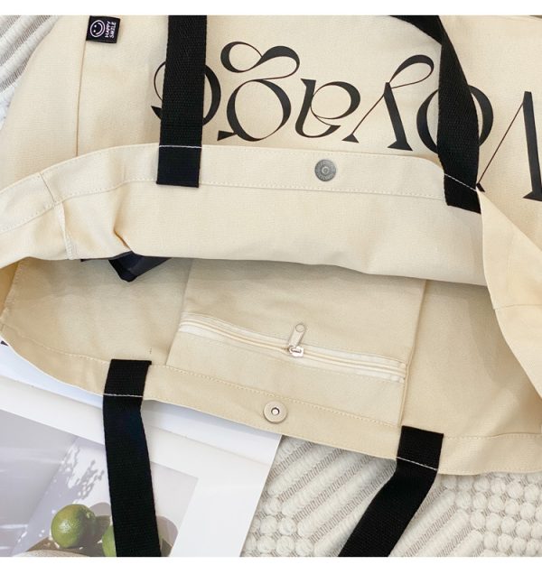 Large capacity tote bag Printing logo shopping bag lady shoulder bag lightweight grocery bag - 图片 11