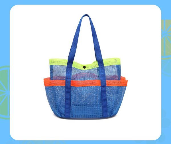 Multi color mesh beach bag foldable swimming pool bag travel beach tote bag - 图片 9