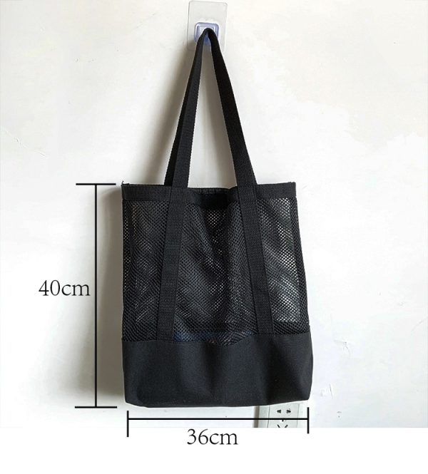Solid Mesh beach bag lightweight beach tote bag foldable shopping bag - 图片 9