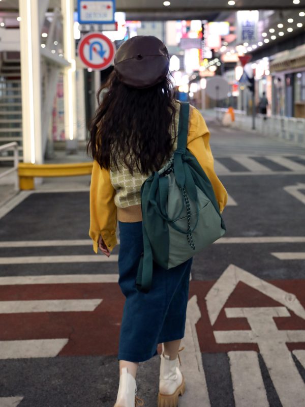 Nylon double colors school bag solid backpack bookbag travel bag - 图片 14