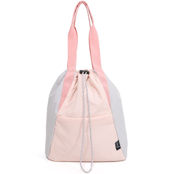 Nylon double colors school bag solid backpack bookbag travel bag - 图片 2