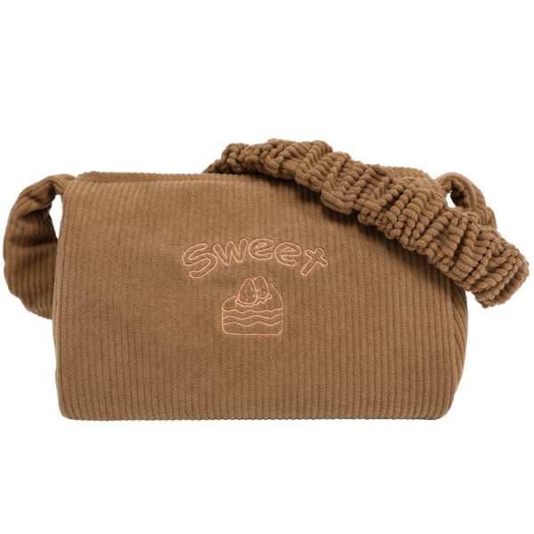 Corduroy fabric crossbody bag sling bags  mini messenger bag  shoulder waist pouch - 图片 3