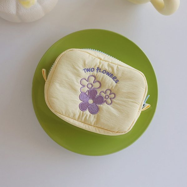 Colorful cosmetic bag embroidery makeup bag highquality girl pouch - 图片 3