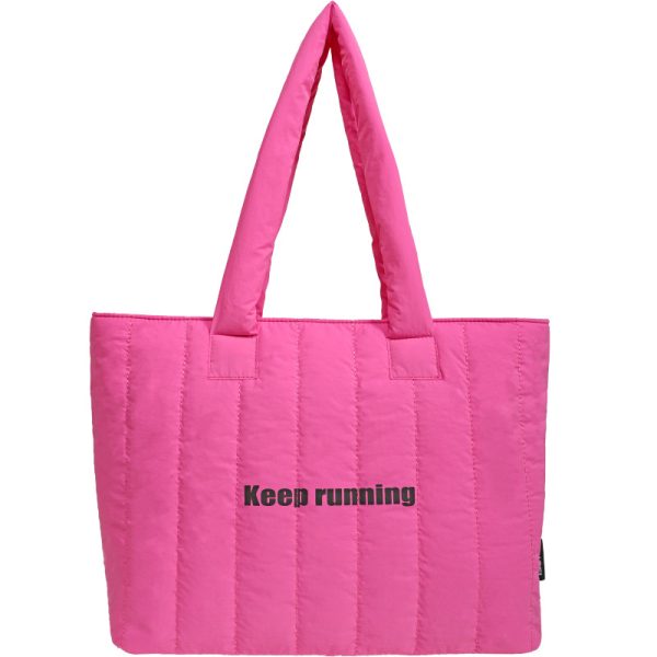 large capacity tote bag Printing logo shopping bag winter embroidery handbag shoulder bag - 图片 4