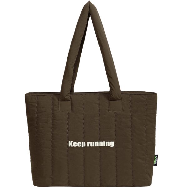 large capacity tote bag Printing logo shopping bag winter embroidery handbag shoulder bag - 图片 5