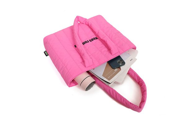 large capacity tote bag Printing logo shopping bag winter embroidery handbag shoulder bag - 图片 10