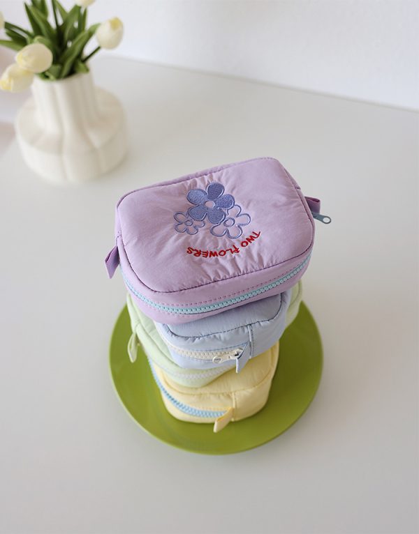 Colorful cosmetic bag embroidery makeup bag highquality girl pouch - 图片 8