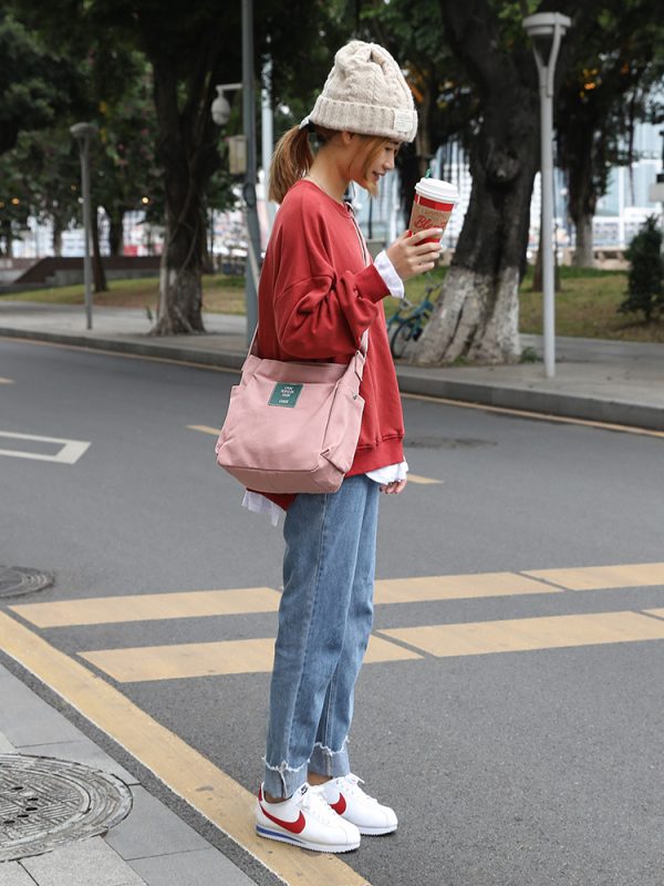 Canvas shoulder bag tote bag handbag shopping bag bucket bag - 图片 11