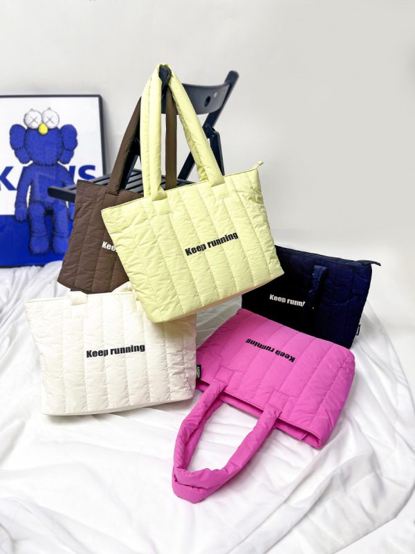 large capacity tote bag Printing logo shopping bag winter embroidery handbag shoulder bag - 图片 11
