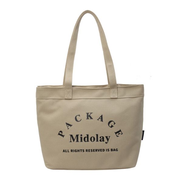 Canvas tote bag lady handbag shopping bag shoulder bag bucket bag - 图片 4