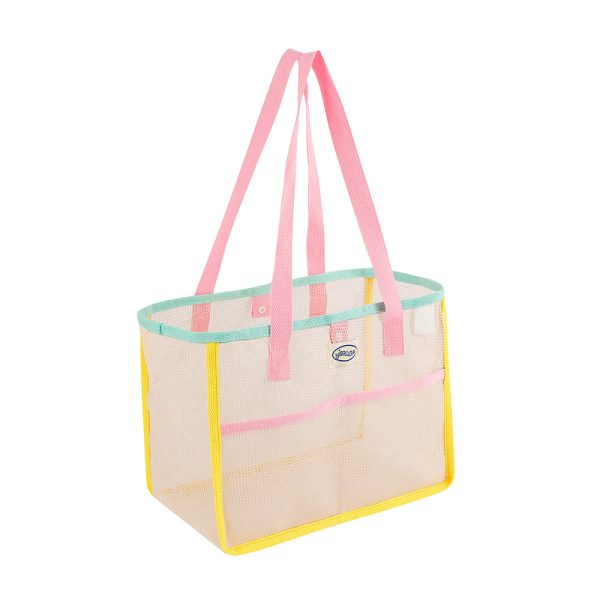 Colorful beach bag foldable shopping bag beach tote bag mesh bag - 图片 2