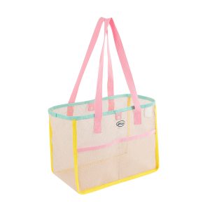 Colorful beach bag foldable shopping bag beach tote bag mesh bag
